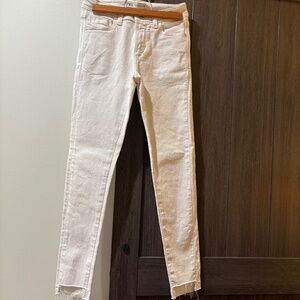 Zara White High Waist Skinny Jeans, Size 2